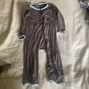 Kickee pants birch tree and blue piped pajamas